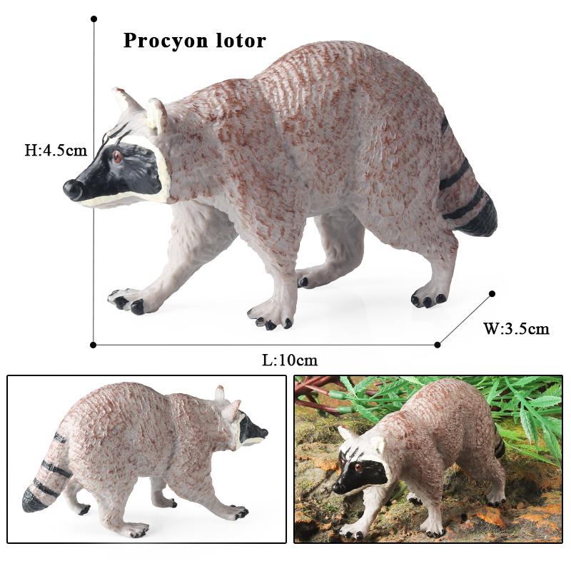 Oenux Симуляция Дикие Фигурки Черный Медведь Вомбат Енот Модель Фигурки Лесные Животные Игрушка Украшение Дома Детское Образование