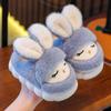 2024 Kawaii Rabbit Furry Slides Children Slippers Winter Girls Boys Shoes Bunny Ears Fluffy Slippers Kids Keep Warm Flip Flops