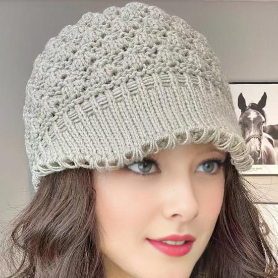 Зимняя вязаная шапка с козырьком, теплая шапка-чепец для холодной погоды, женская объемная снежная шапка