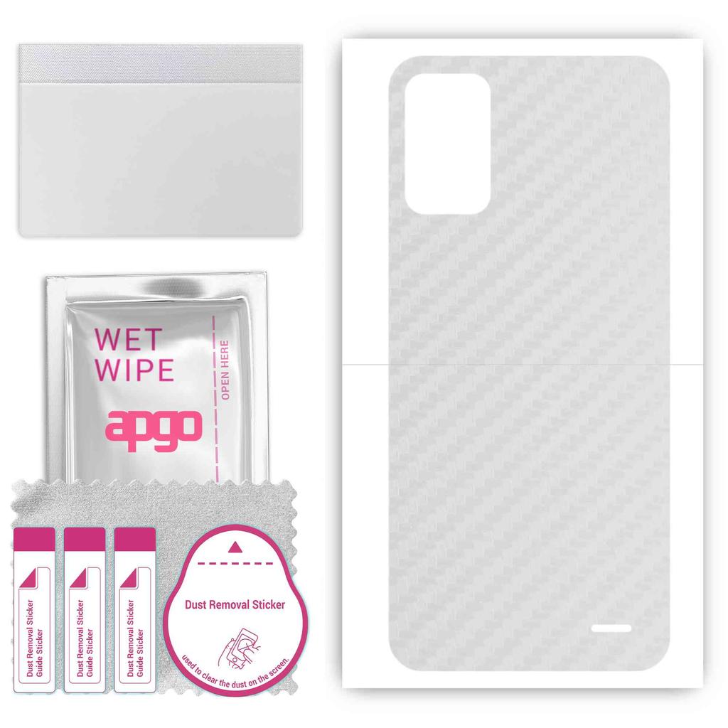 apgo Protective Skin Sticker for the back compatible with ZTE Voyage 30 4G, Wrap Film, Foil, Vinyl - Pattern Transparent Carbon