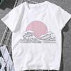 This Stylish Women's Summer T-shirt Features A Whale and Wave Print, in A Trendy Japanese Harajuku Style.Summer Streetwear Y2K