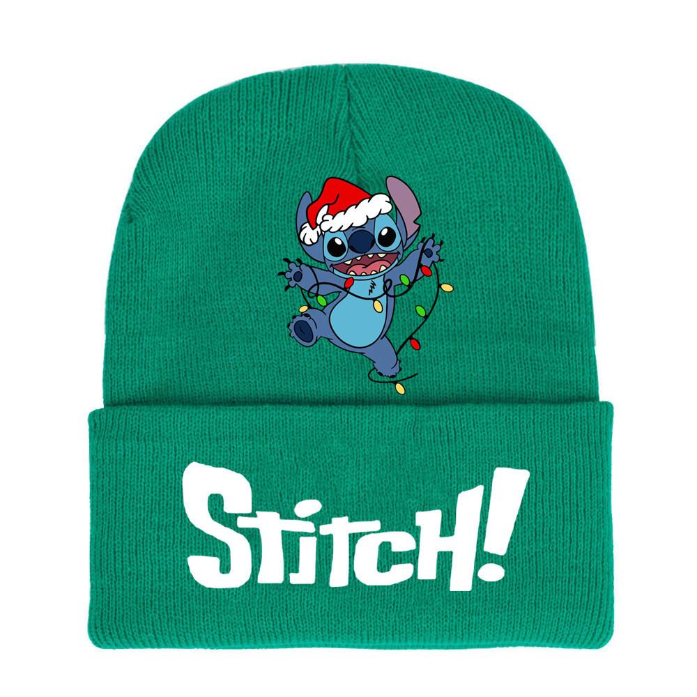 Disney Stitch Knit Beanie Winter Hat With Rolled Brim For Christmas Gifts Adults