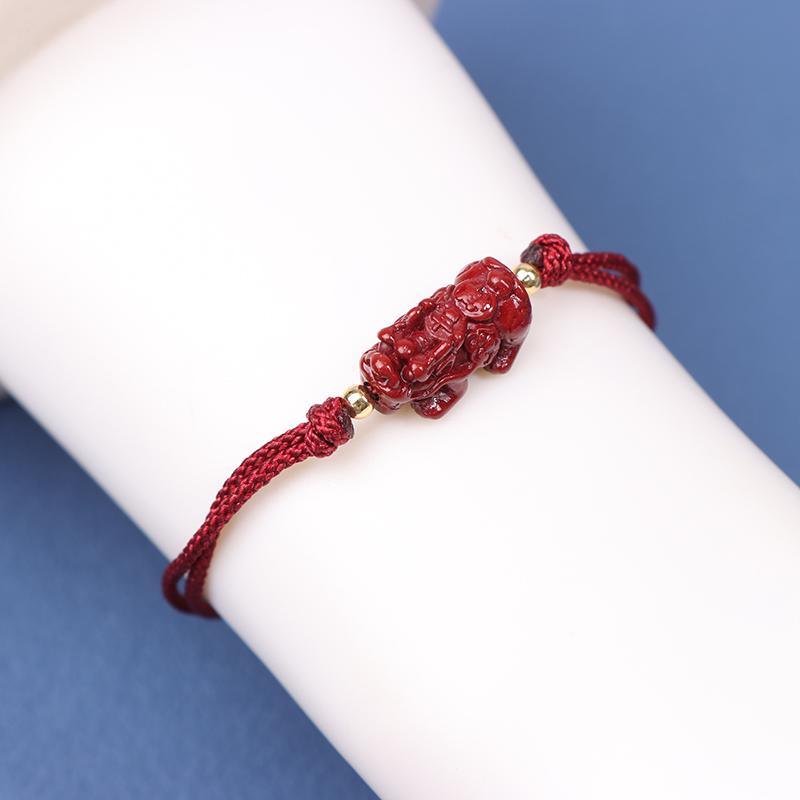 Сплетенный вручную фиолетовый киноварный браслет на удачу ручной работы, браслеты из красной веревки, размер регулируется