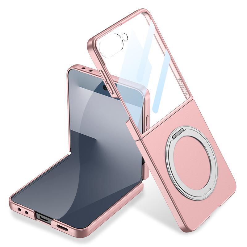 Подходит для чехла для мобильного телефона Samsung ZFlip7, ультратонкий защитный чехол с полной защитой экрана, пленка, противоударный, откидной, вращающаяся подставка