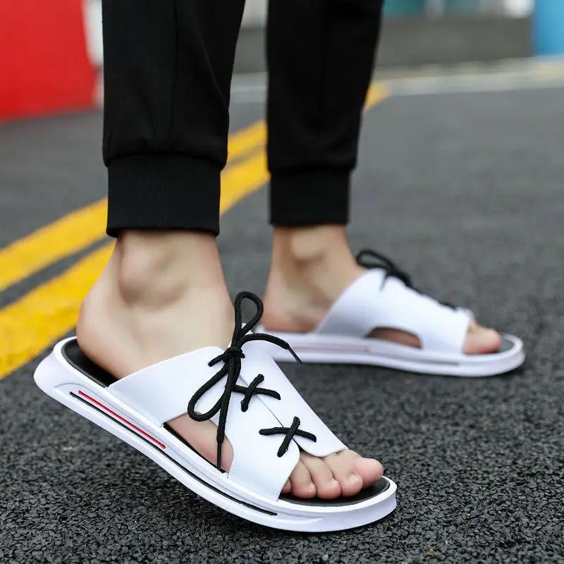Fashion Platform Slides Men's Shoe Outdoor Male Slipper Clappers 2025 Summer Sale Original Elegant Comfortable Low Price Fun Trend Adult