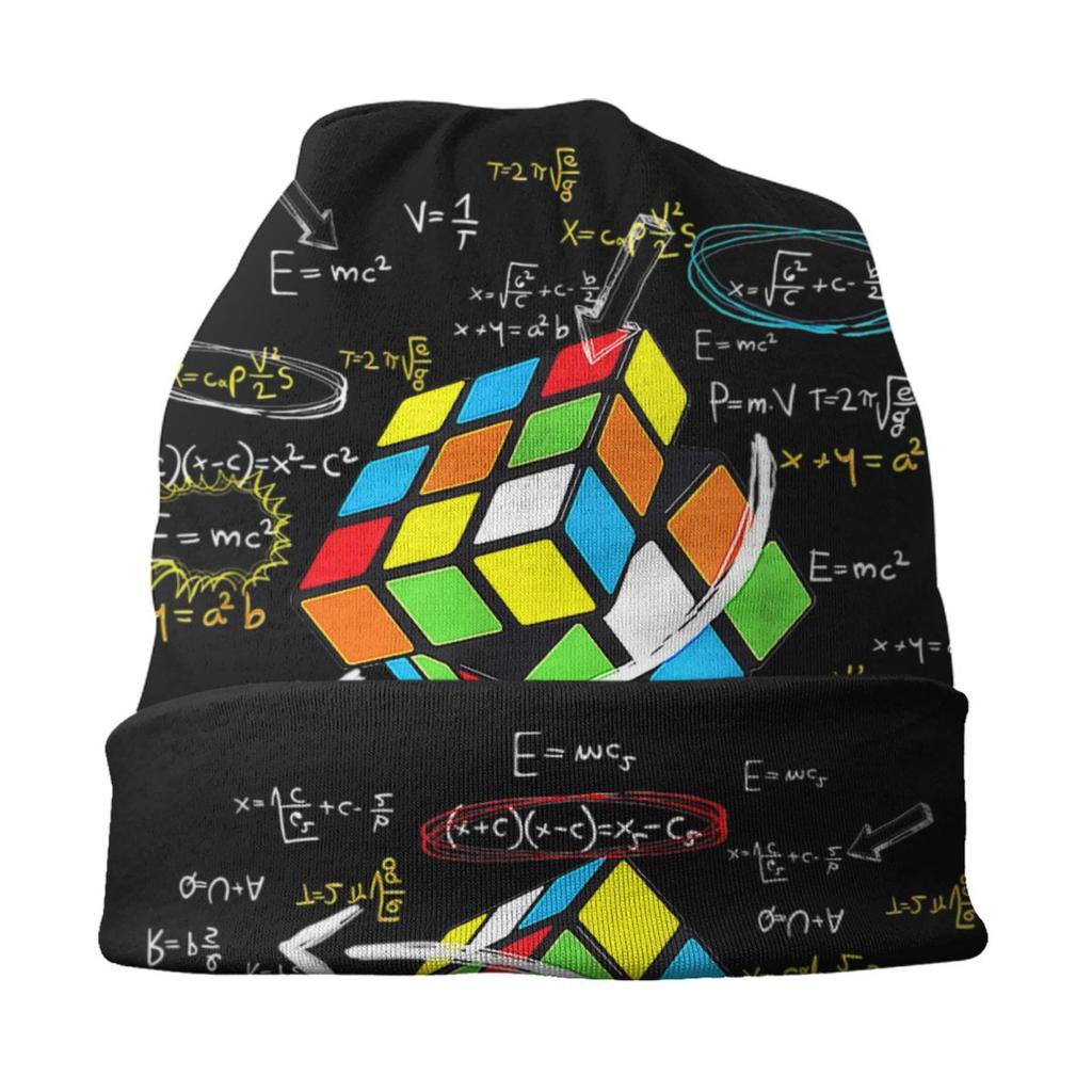 Кепки с кубиком Рубика по математике, шапки-капоты, модная вязаная шапка для женщин, унисекс, осенне-зимние теплые шапки Skullies, шапки