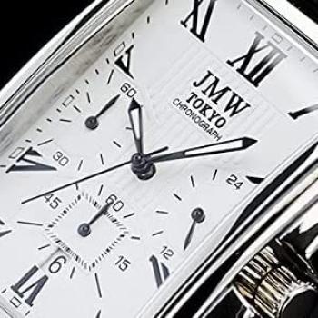 Квадратные часы Белые Черные часы Квадратные прямоугольные часы с хронографом Ограниченная модель Seiko Quartz Кожаный ремешок Натуральная кожа Бизнес Простой Популярный подарок на день