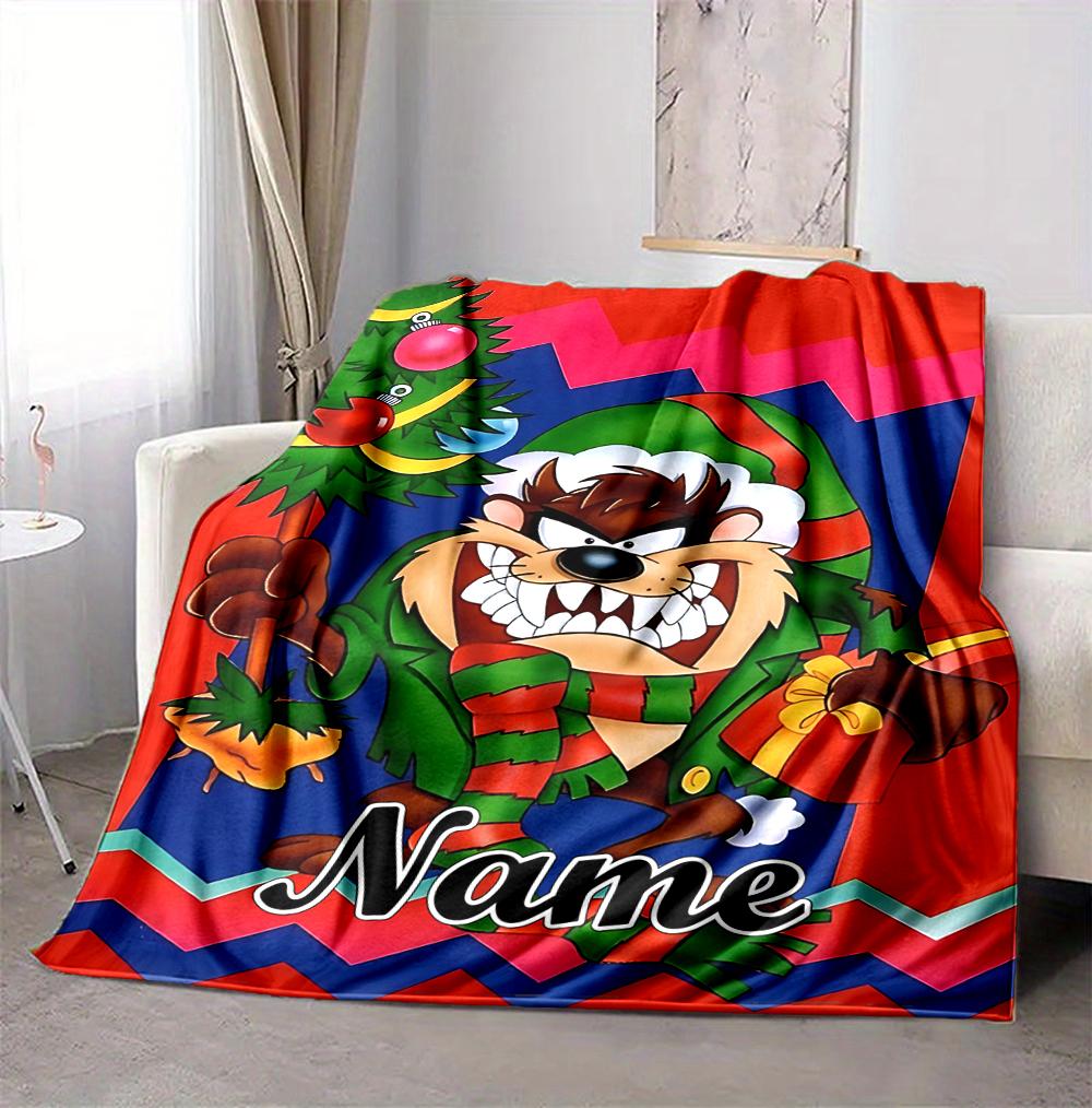 Custom Name Nightmare Cat Flannel Blanket Throw Blanket Soft Warm Sofa Bed home Decor Unique Gift