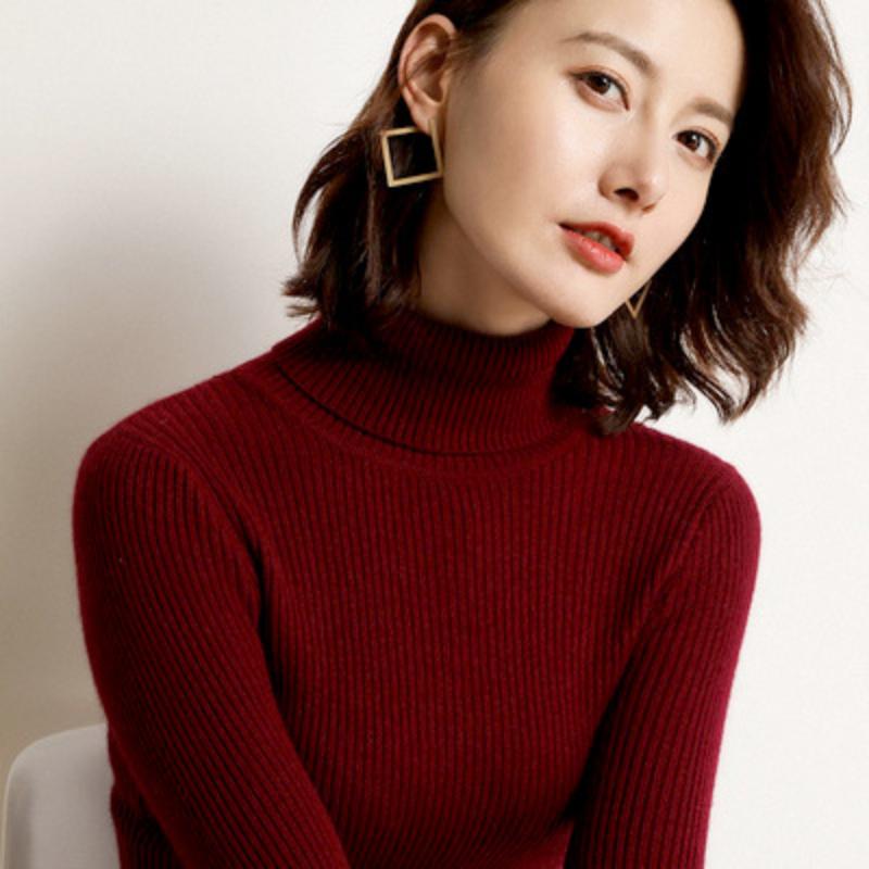 Водолазка Джемпер Женские Вязаные Блузки Модные Дамские Свитера Зимние Термобелье Полосатые Длинные Рукава Осенние Теплые Топы