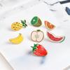 Oil-dripping Cartoon Fruit Brooch Cute Enamel Strawberry Orange Pineapple Watermelon Kiwifruit Shape Hat Bag Clothing Lapel Pin Fashion Jewelry Gift