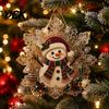 Festive Home Decor Accents Christmas Faux Pearl Art Hanging Ornament Kit, DIY Beads Painting Artistic Holiday Party Supplies Suncatcher, Snowflake