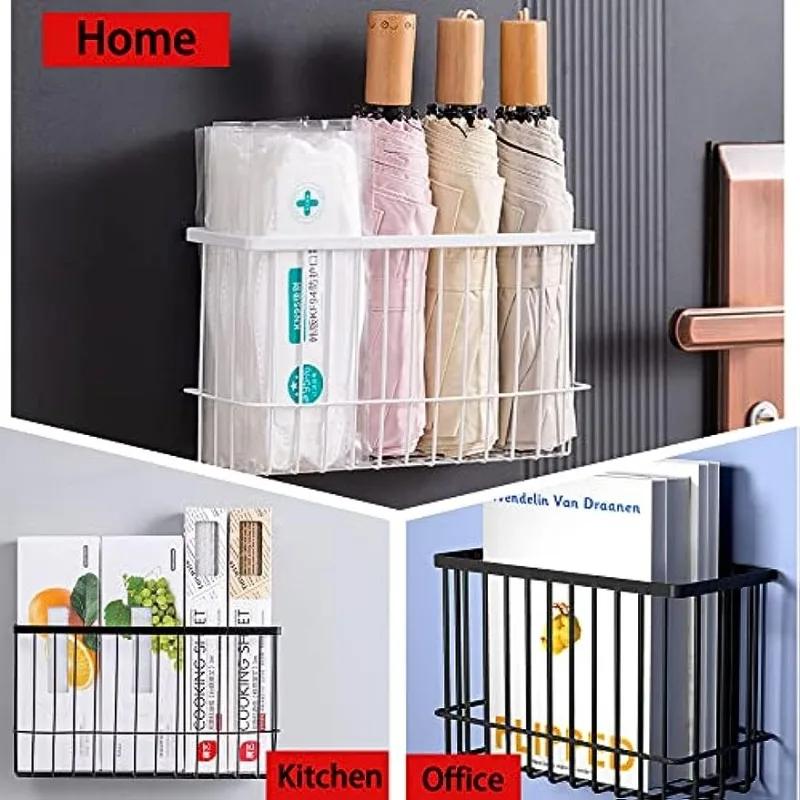 Household Wall Hanging Basket Kitchen Magnetic Attraction Storage Rack Refrigerator Magnetic Shelf Living Room Summary Holder