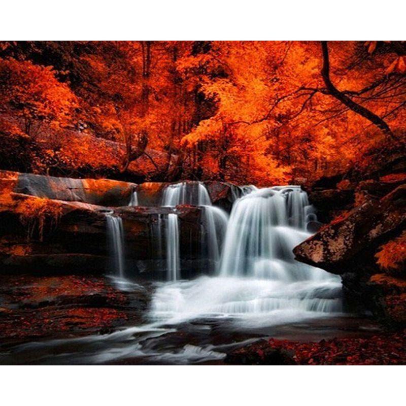 Diamond Embroidery Waterfall Landscape Picture Of Rhinestone 5D Diamond Painting Mosaic Needlework Handmade Gift