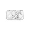 Tory Burch Kira Diamond Стеганая Плиссированная Магнитная Застежка Металл Кожаная Сумка-Тоут На Плечо Женские сумки Светло-Серебристый 158446-040