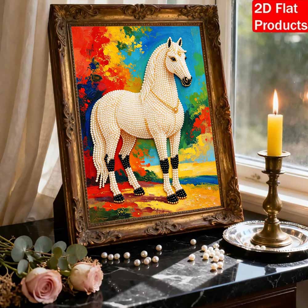 5D Жемчужная Живопись Элегантный Дизайн Лошади DIY Картина Стразами Без Рамки Настенный Декор Ручная Работа Подарок для Дома Спальни Гостиной
