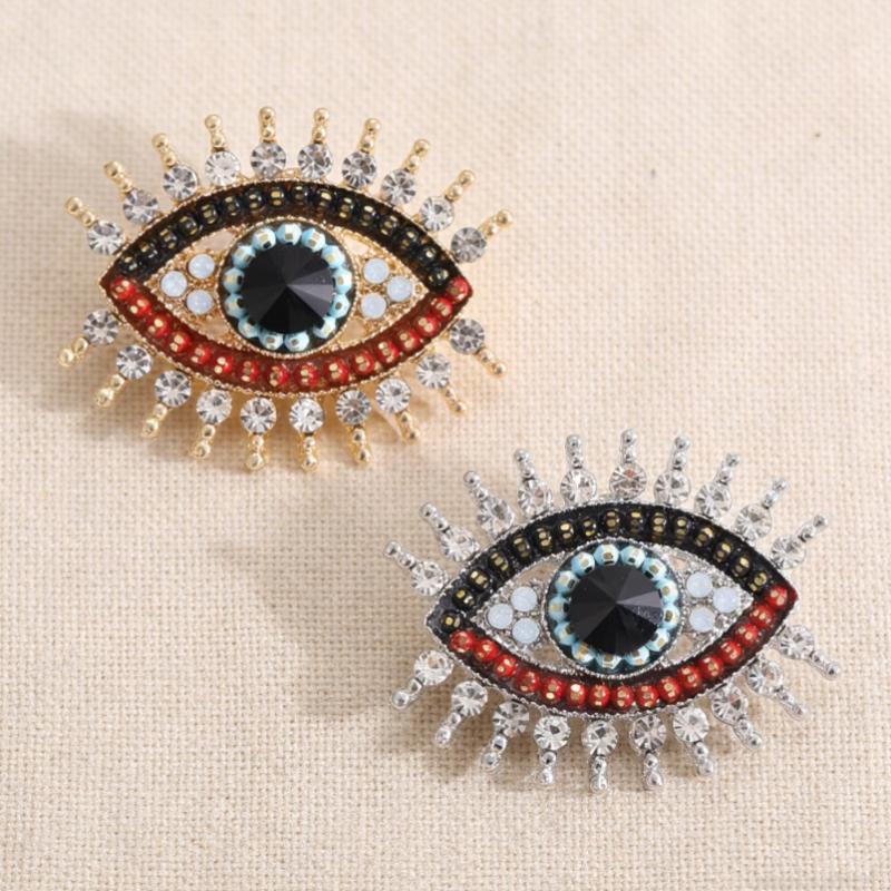 Rhinestone Office Brooch Badge Eye Shaped Pin Fashion Accessory for Parties Trendy Gifts Jewelry