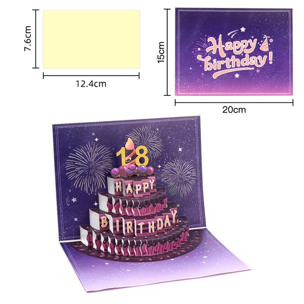 С музыкальным светом 3D поздравительные открытки на день рождения торт горячее тиснение открытка складная открытка