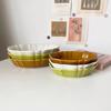 Creative Vintage Japanese Wave Lace Ceramic Plate Oval Baking Pan Baked Rice Bowl Plate Fruit Salad Plate Dessert Plate