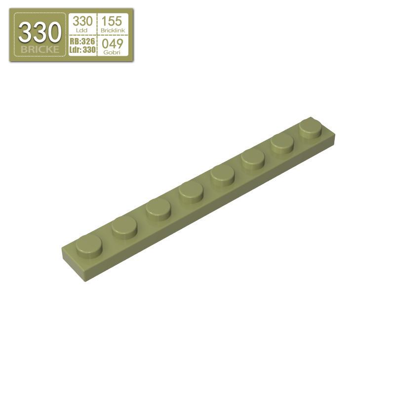 BRICKE Brick Guest 1x8 Plate, Compatible with Lego 3460, Loose Parts Building Blocks, Small Particles.