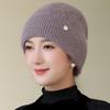 Женская Мода Зимняя Теплая Шапка Женская Стильная Шапка-Бини Для Женщин Повседневная Вязаная Шапка из Смеси Кроличьего Меха