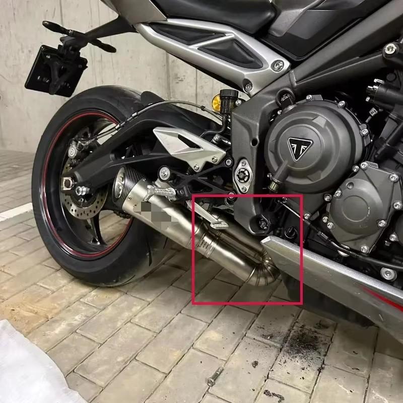 Для Triumph Street Triple 765 765R 765S 765RS 2017-2024 Выхлопная система мотоцикла Выпускная труба-соединитель 51MM Глушитель Slip-On