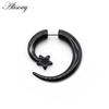 Alisouy Pair Black Acrylic Fake Cheater Twist Spiral Ear Taper Gauges Expanders Earring Tunnel Plugs Piercing Body Jewelry