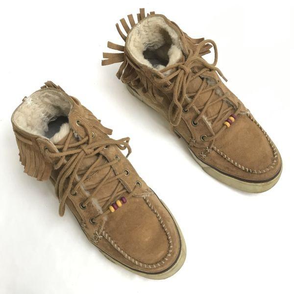 UGG Короткие ботинки Caleb с бахромой из овчины Коричневый Размер 6.5 23.5см(ИСПОЛЬЗОВАЛ)