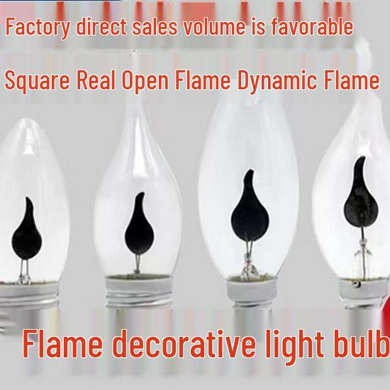 Креативная лампа накаливания C35 с вольфрамовой нитью в виде пламени - стиль Эдисона