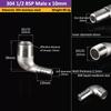 304 Stainless Steel Pipe Fitting 8/10/12/16/20/25/32mm Hose Barb Tail 1/8" 3/8" 1/4" BSP PL Male Connector Joint Coupler Elbow