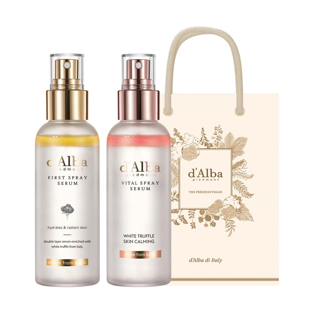 d'Alba White Truffle First Spray Serum 100 мл + Vital Spray Serum 100 мл + Подарочный пакет, 1 набор