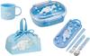 Skater Cinnamoroll 25 Большой бант Антибактериальный Ланч-бокс с мягкой крышкой, безопасный для мытья в посудомоечной машине, Овальный ланч-бокс 360 мл, Набор из трех предметов, Чашка для ланча, Сумка на шнурке