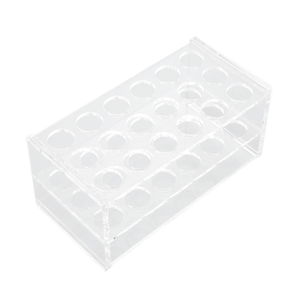 Acrylic Test Tube Rack for 17mm Tubes 18 Holes Transparent Centrifuge Tube Rack for 10ml 15ml Tube