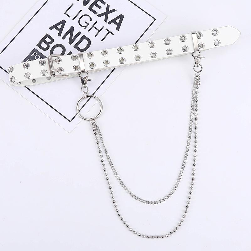 Chic Women's Double Eyelet Belt - European & American Fashion, Korean Style, Elegant All-Match Accessory