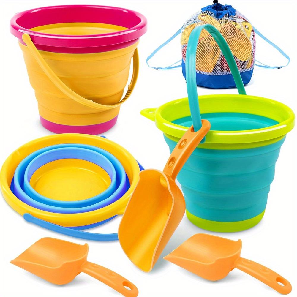 JOYFY 3 упаковки складное ведро с лопатками и сетчатым мешком Складные ведра Назначение для пляжного походного снаряжения Пляжной вечеринки Рыбалки