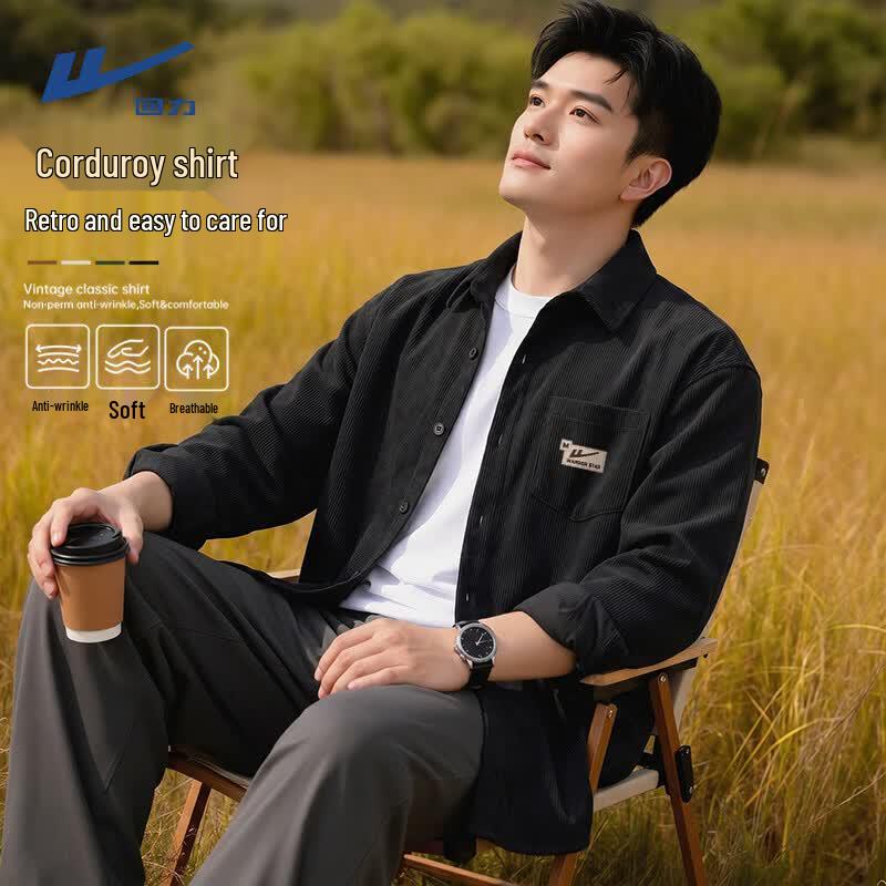 Warrior Men's Corduroy Long-Sleeve Polo Shirt