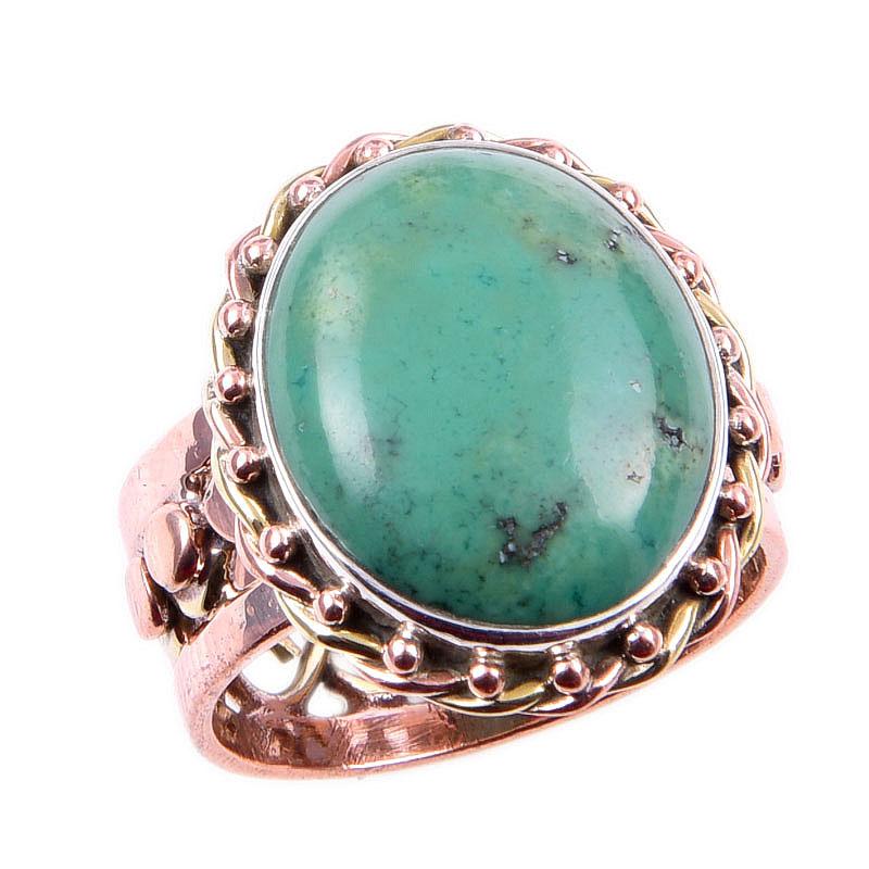 Натуральный тибетский бирюзовый драгоценный камень 925 пробы цельное серебро двухцветное кольцо размер 9US E5F24