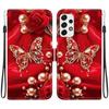 Handmade PU Leather Flip Case for Samsung Galaxy A53 5G (A536B/A536U/A536...)- Anti-Slip Shockproof Cover with Wrist Strap & Heart/Rose Cat Designs