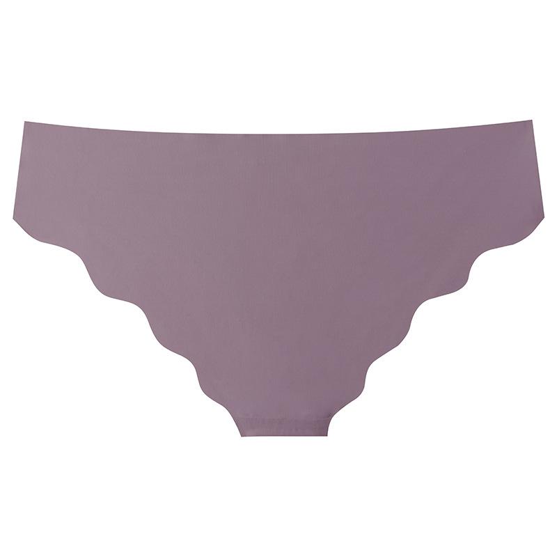 Женские бесшовные трусики-бикини из ледяного шелка, сексуальные трусы с низкой талией, нижнее белье с волнистыми краями, закрывающее половину бедер
