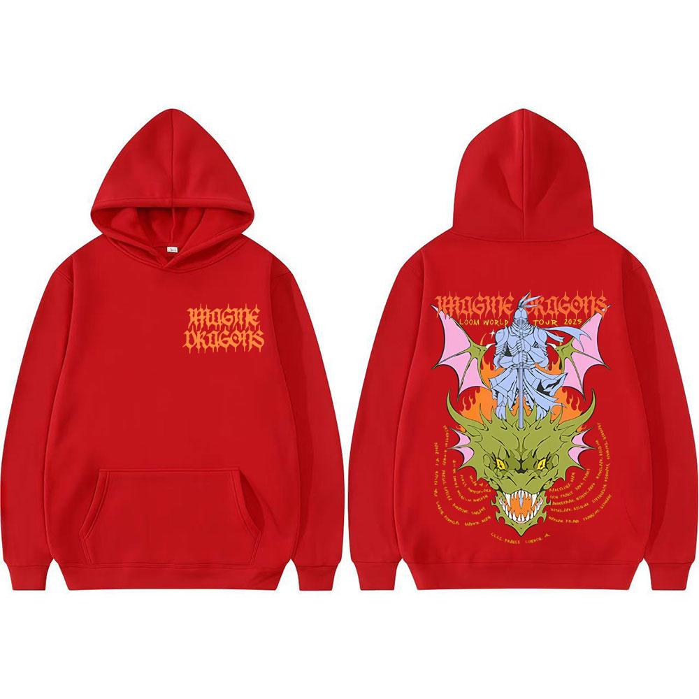 Imagine Dragons KNIGHT DRAGON Мировой Тур Худи с принтом Топы Мужские Женские Харадзюку Эстетика Хип-Хоп Топы Худи Комфорт Свитшоты