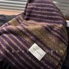 Whitening Taro Purple Striped Thickened Tassel Scarf for Women Autumn and Winter Warm Atmosphere Shawl Scarf Trendy