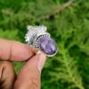 Oval Chevron Amethyst Stone Bezel Promise Crown Chakra Wife Ring Sterling Silver