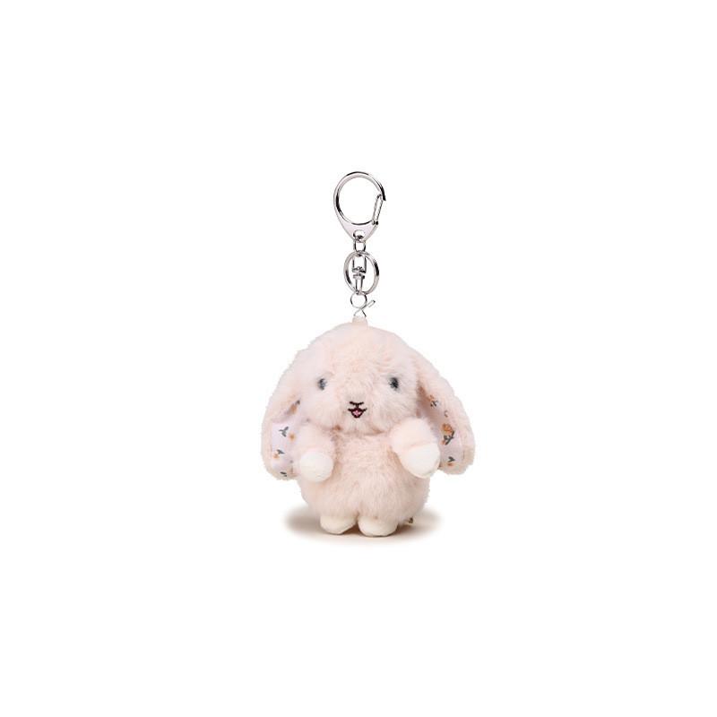 Euro Garden Floral Plush Bunny Keychain With Ears For Bag Decoration Gift