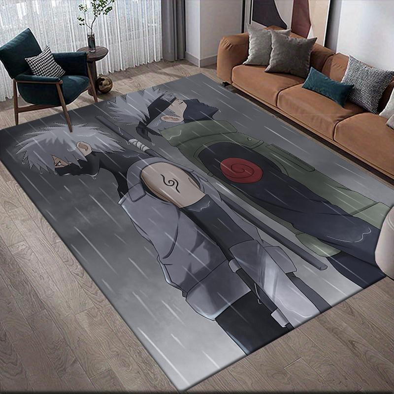 Hatake Kakashi Anime Illustration Square Area Rug, Non-Slip Floor Mat for Home Office, Perfect Gift for Kakashi Fans.chl