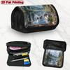 1pc Double Layer Flip Pencil Case Suitable for Schools & Offices - Multi-Layer Zipper Closure Storage Cover with Lakes & Snowy Mountains Design, 2D Fl