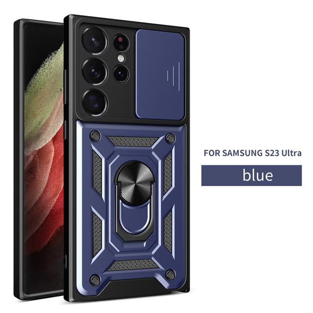 Чехол для Samsung Galaxy S23 Ultra, автомобильный магнитный держатель с кольцом, защитный чехол для телефона Samsung S 23 S23 Plus, защитный чехол для камеры