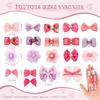 Hanaive 20 Pcs Dog Bows Small Size Dog Hair Bows for Puppy Hair with Rubber Bands Handmade Puppy with Pearls