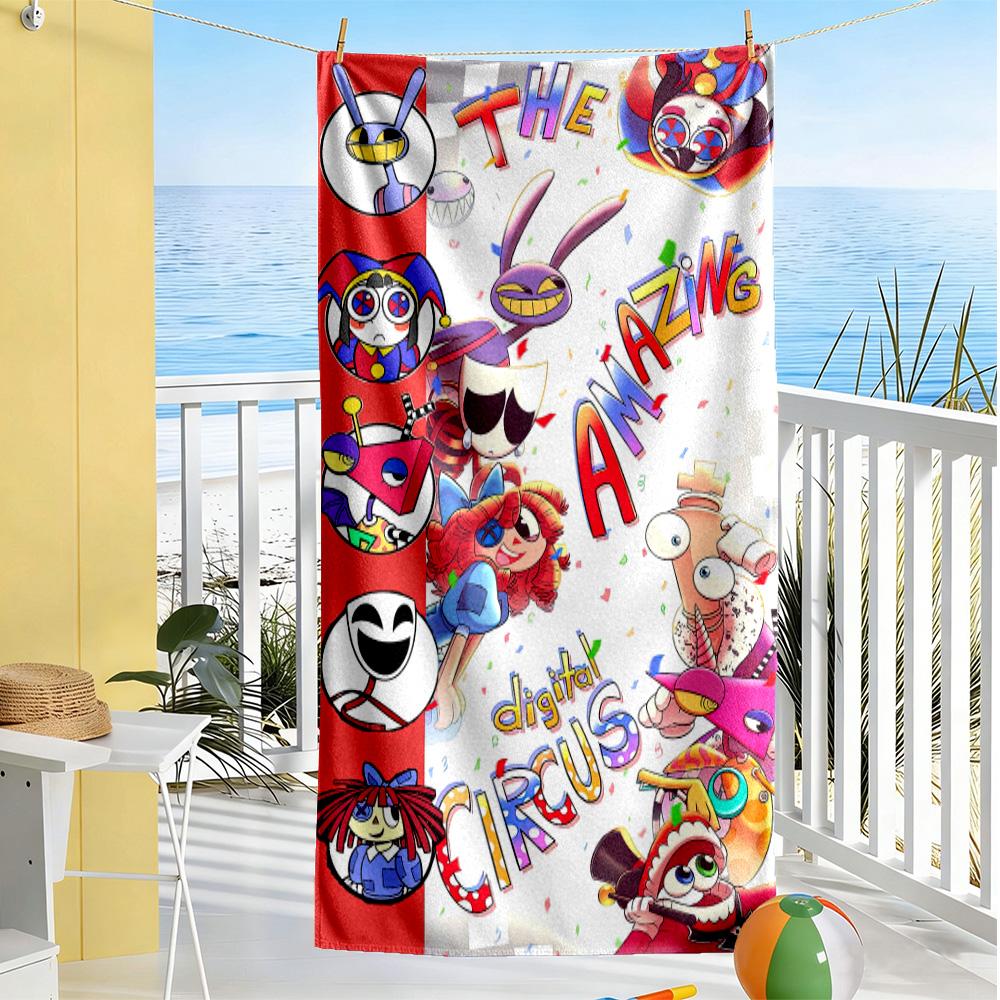 The Amazing Digital Circus Game Style Beach Towel Quick-Dry Soft Microfiber Comfortable Lightweight