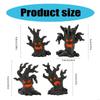 62KD 4Pcs Horror Tree Ghostly Halloween Miniature Resins Ornaments for Home Decors