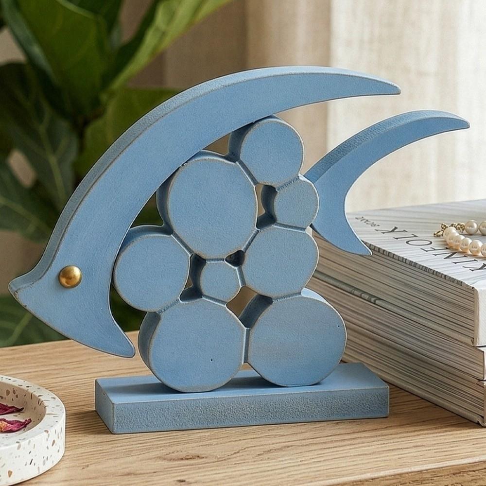 Mediterranean Style Hollow Fish Decor Unique Nautical Fish Decoration Office Desk