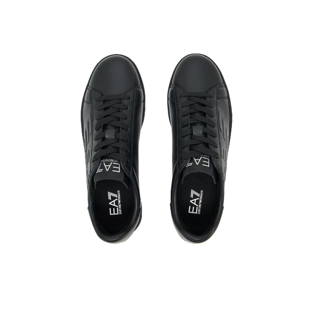 Emporio Armani EA7 Кожаные Низкие Кроссовки на Шнуровке Унисекс Черные 7X000331AF10848MC061
